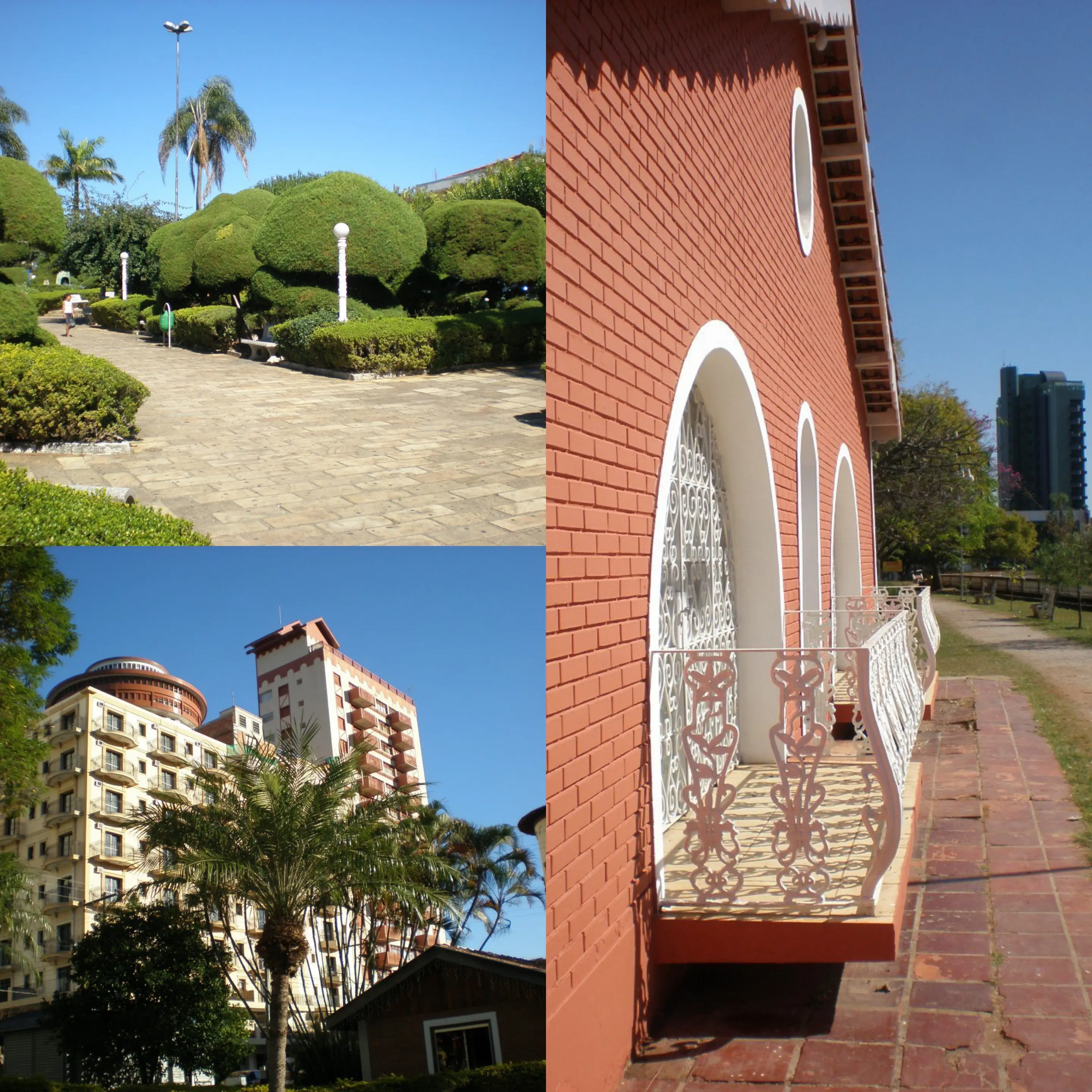 Foto antiga de uma paisagem com cores mais suaves e naturais, mostrando uma estrutura e vegetação autêntica.